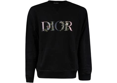 dior floral logo crewneck|Dior sweatshirts for men.